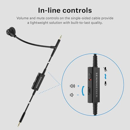 Sennheiser HD 500 BAM, Plug-in Boom Arm Mic for Gaming, Volume Controls
