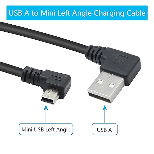 Short Mini USB Charging Cable 9inch, 90 Degree USB 2.0 A Male to Mini USB Left Angle Male Data Sync and Charge Cable, for Dash Cam, DigitalCamera, Hard Drive, MP3 Player, Phone (2Pcs) - style: 2Pcs Mini USB - Left Angle