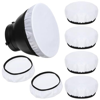 7"/18cm Light Diffuser,Soft Diffuser Lamp Cover White Lamp Shade Diffuser,Great for Studio Strobe Reflectors, Video Shooting (6Pcs) - size: 6Pcs