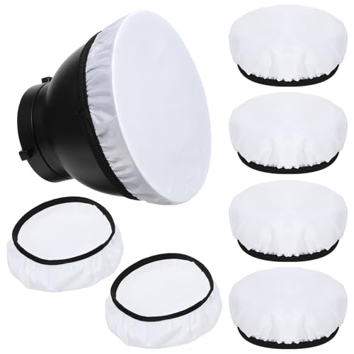 7"/18cm Light Diffuser,Soft Diffuser Lamp Cover White Lamp Shade Diffuser,Great for Studio Strobe Reflectors, Video Shooting (6Pcs) - size: 6Pcs