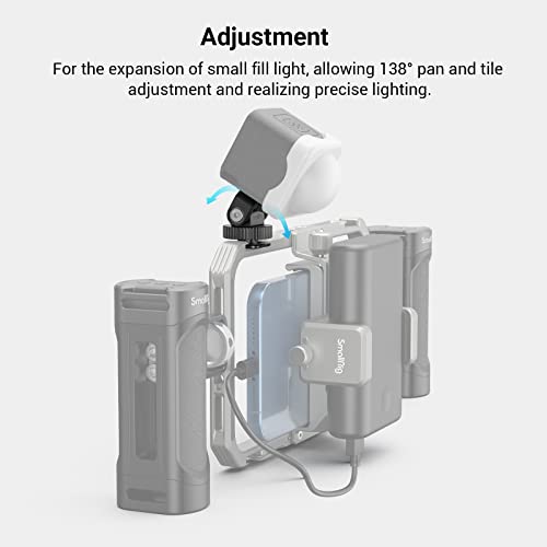 Bundle: SmallRig 1/4" Mini Ball Head Cold Shoe Mount Adapter with 1/4"-20 Thread 3577+ SMALLRIG Power Bank Holder with Cold Shoe Mount 4600