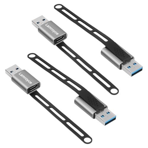 USB 3.0 to USB C 3.1 Adapter 4 Pack, Portable USB Type-C Female to USB A Male Converter Connector, with Lanyard Keychain Support fast charging and 5Gbps data transfer for iPhone17/16 Series,Galaxy S25 - color: USB-A Male to USB C Female, size: 4 Pack