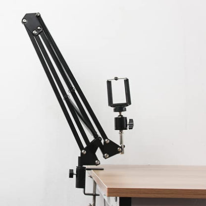 PATIKIL 0.49" Hole Dia. Desk Clamp, 2 Pcs Universal C-Clamp Base with Adjustable Screw for Microphone Mic Arm Table Lamp Mount Holder, White - color: White