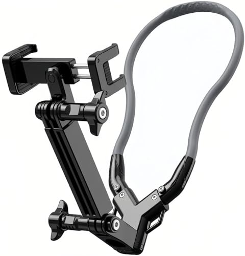 Neck Phone Holder, Hands-Free Chest Mount for Recording & POV Vlog, Phone Neck Mount with Adjustable Clip & Strap for iPhone Android, Cooking Fitness Fishing Content Creator