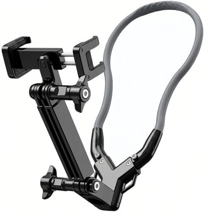 Neck Phone Holder, Hands-Free Chest Mount for Recording & POV Vlog, Phone Neck Mount with Adjustable Clip & Strap for iPhone Android, Cooking Fitness Fishing Content Creator