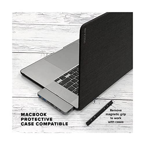 HyperDrive Duo 7-in-2 MacBook USB C Hub — for Mac w/Dual Ports, 4K60Hz HDMI, 40Gbps USB-C 100W Power Delivery, USB-A, SD/MicroSD, Magnetic Mount — (Silver)