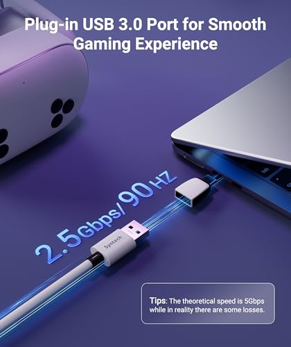 Syntech VR Link Cable 5M/16FT with USB 3.0 A to C Adapter, Charging & Data Transfer, Compatible with Meta Quest 3S/3/2/Pro, Pico 4, Steam VR Gaming, High Speed VR Cable (White, 16 ft with Adapter) - color: White, size: 16 ft With Adapter