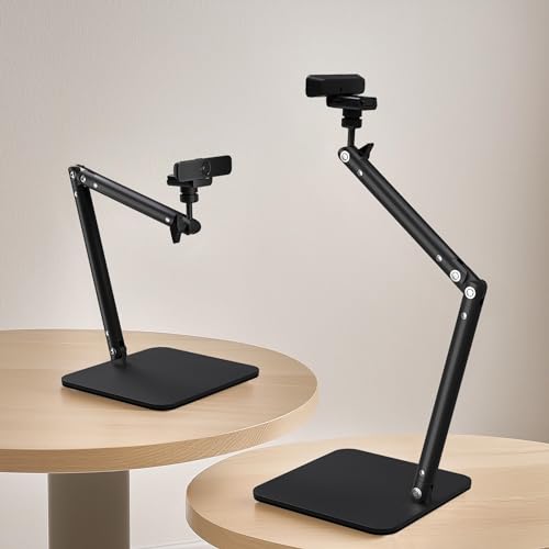 Lufia Webcam Camera Stand, Phone Mount, Sturdy Desk Mount for Webcam C922 C930e C920S C920 C615 C960 C920x BRIO 4K, Phone Mount, Right Light with 1/4" Thread