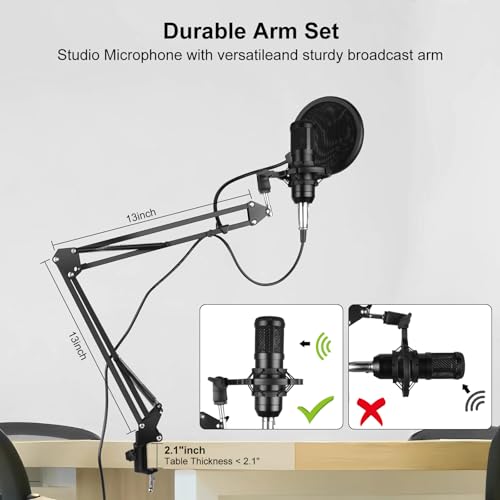 F993 All-in-One Podcast Equipment Bundle，BM-800 Recording Studio Package with Voice Changer, Live Sound Card - Audio Interface for Vlog/Live Streaming/Singing/YouTube/Gaming(White) - size: 1 MIC