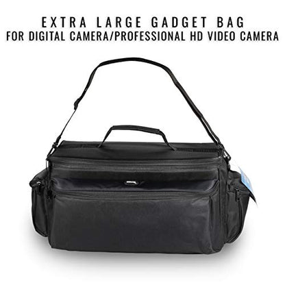 Ultimax’s Extra Large, Water-Resistant Gadget Bag Compatible With Camcorders and Accessories for Panasonic AG-AC160, AC30, AC90A, AC130A, AF100, HVX200, UX90, UX, 180HC-X1000, HC-X1, And More - size: Extra Large