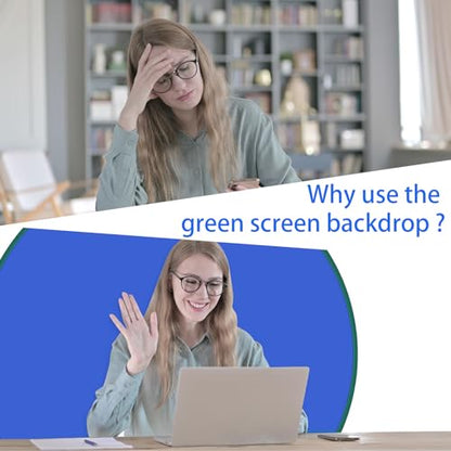 Portable Green Screen - 56" Greenscreen Backdrop with Stand & Reversible Blue Screen for Streaming, Gaming, Zoom & Video Chat