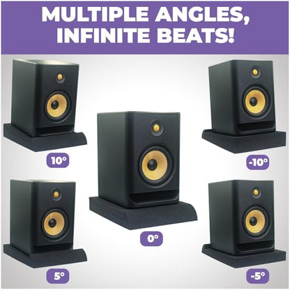 Liquid Stands Studio Monitor Sound Isolation Pads for Speakers 5" High-Density Speaker Foam Pads That Prevents Vibrations Angled Speaker Riser - Acoustic Speakers Isolation Pad for Floor, Desktop - size: Medium