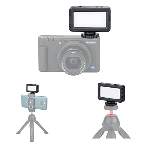 Kiwifotos Mini LED Video Light for Sony ZV-1F ZV1F ZV-1 II ZV1 ZV-E10 II ZVE10 Canon PowerShot V1 EOS R50 V & More Cameras, Flash Attachment Accessories for Vlog Shooting Record, Portable Rechargeable - color: Black