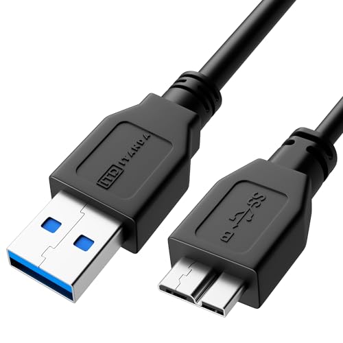Micro USB 3.0 Cable, External Hard Drive Cable USB 3.0 A to Micro B Compatible with Samsung Galaxy S5, Note 3, Note Pro 12.2, Toshiba, Seagate Hard Drives and More (15FT) - size: 15 FT - USB A to Micro B