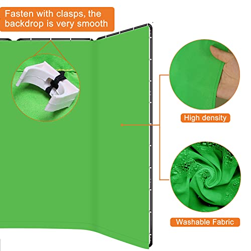 7.87ft x 13.12ft Green Screen Backdrop with Stand, Large Collapsible Green Backdrop with Heavy Duty Stand for Parties, Photography, Video Shooting, Live Streaming, Gaming