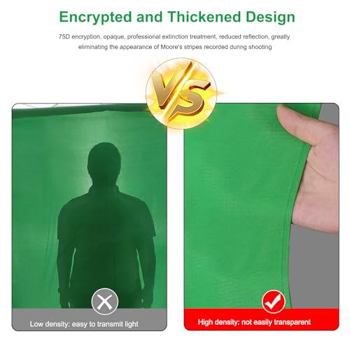 PULUZ Green Screen Backdrop with 4 Fixing Clip, 3.3 x 6.6 Ft Photography Chroma Key Greenscreen Background for Streaming Zoom, Live Streaming, Photo Video Studio - size: 3.3 x 6.6 Ft