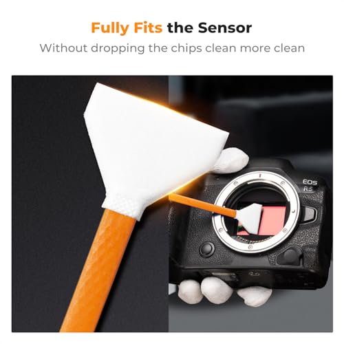 K&F CONCEPT Camera Cleaning Kit16mm APS-C Frame Sensor Cleaning Swab*6 + 20ml Sensor Cleaner, DSLR SLR Digital Camera CMOS Cleaning Compatible with Nikon Sony Canon Camera Clean - size: 16mm