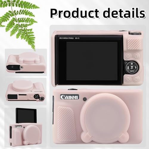 Camera Case for Canon PowerShot SX740/ SX730 Digital Camera,SX740 HS Case, Soft Silicone Protective Case Removable Lens Cover,Comes with 2 Screen Protectors and 1 Wrist Strap. (Jelly Pink) - color: Jelly Pink