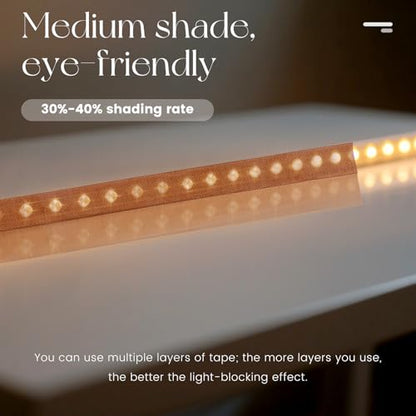 2PCS LED Diffuser Tape, 0.59in X 29.5ft Light Dimming Tape | Heat Resistant Anti-Glare, LED Light Strip Masking Tapes, Lighting Soften Cover Sticker, LED Lights Blocking Stickers