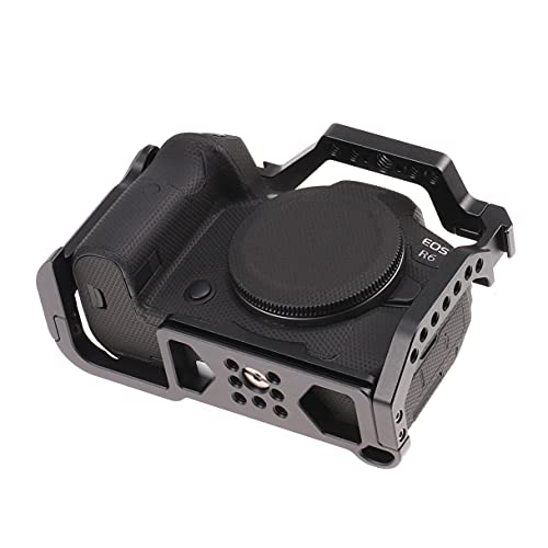 Hersmay R5 R6 Cage with Top Handle,Aluminium Alloy Camera Cage for Canon EOS R5 R6 Mirrorless Cameras, Vlogging Video Shooting Filmmaking Rig Stabilizer with 1/4" Mounting and 3/8" Arri Locating Hole - size: für Canon EOS R5 R6