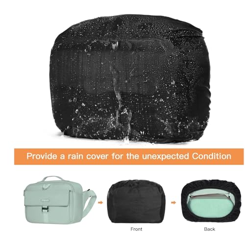 MOSISO Camera Shoulder Bag Case Crossbody Sling Purse, DSLR/SLR/Mirrorless Compact Padded Photography Handbag with Rain Cover Compatible with Canon/Nikon/Sony Cameras and Lenses, Antique Green - color: Antique Green