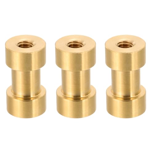 PATIKIL Camera Spigot Screws Converter 1/4" to 3/8" Female to Female, 3 Pack Tripod Screw Adapter Spigot Stud for Light Stand Hot Shoe Cold Shoe Adapter Ball Head Flash, Yellow
