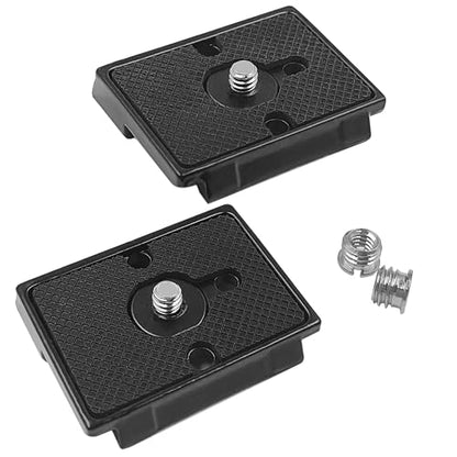 2 Pack Quick Release Plate, Tripod Quick Release Adapter Compatible for Manfrotto 200PL-14 QR Cameras Tripod, Camera Mounting Adapter with 1/4" and 3/8" Screws Ball Head Parts Replacement Adapter - size: 51 mm x 41 mm
