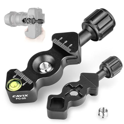 Mini Fish Bone Style Quick Release Clamp - Arca Clamp with 3/8"-1/4" Screw Adapter for Tripod Ball Head Compatible with Arca Swiss Plate