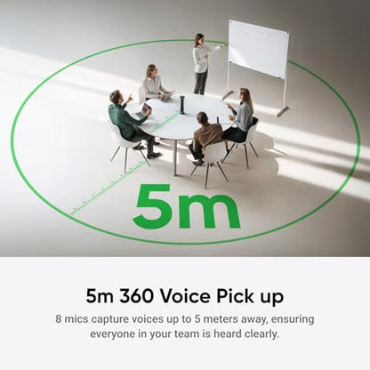 Insta360 WaveLink - 4K Conference Room Speakerphone and Camera, Speaker Tracking, 5m 360° Voice Pickup, Noise Reduction, AI Transcription and Summaries, Plug & Play, Works with Zoom, Teams - color: Arctic White, style: WaveLink Bundle