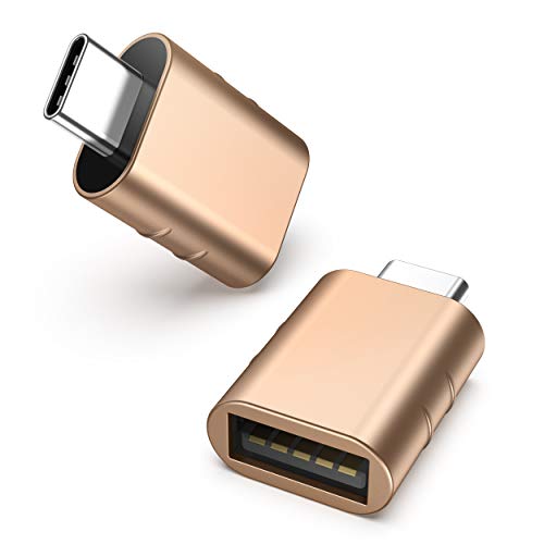 Syntech USB C to USB Adapter Pack of 2 USB C Male to USB3 Female Adapter Compatible with iPhone 17 Pro Max MacBook Pro Air 2024 iMac iPad mini Pro, Other Type C or Thunderbolt 5/4 Devices, Gold - color: Gold, size: 1.08 X 0.65 X 0.32 Inch