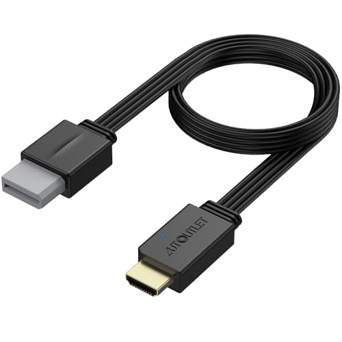 AUTOUTLET Wii to HDMI Converter Cable, 4FT/120cm WII to HDMI Converter with Built-in HDMI Male Output, Plug and Play Wii HDMI Adapter Compatible with Nintendo Wii, Wii U, HDTV, Monitor, Projector - color: Black, size: 4ft