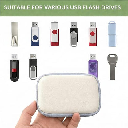 Electronic Accessories Organizer, USB Flash Drive Case SD Card Holder, Cable Management Bag with 118in Hook and Loop Tape, Travel Charger Organizer for Thumb Drive, Memory Cards, Cable