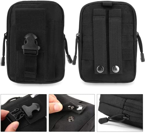 Belt Pouch, Tactical Molle Phone Pouch EDC Utility Pouches Waist Bag, Small Cell Phone Holster Gear Tool Gadget Pocket for Men - color: Shoulder Strap-Black