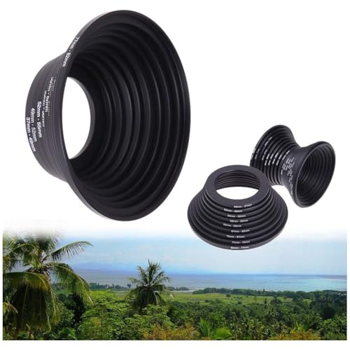 Step Up Rings 18Pcs Metal Filter Ring Adapter Set - 9pcs Step Up + 9pcs Step Down Rings (37-82mm), Compatible with Digital SLR Cameras