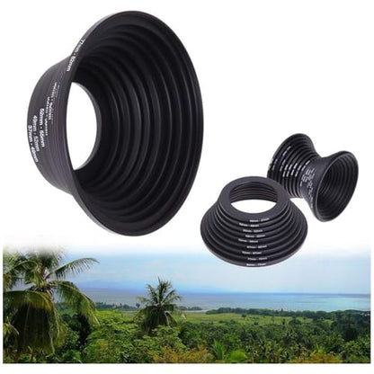 Step Up Rings 18Pcs Metal Filter Ring Adapter Set - 9pcs Step Up + 9pcs Step Down Rings (37-82mm), Compatible with Digital SLR Cameras