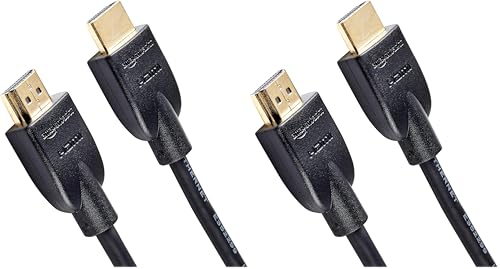 Amazon Basics HDMI Cable, 15 ft, 4K@60Hz, High-Speed 4K HDMI 2.0 Cord, 18Gbps, 2160p, 48 bit, Ethernet, Compatible with TV/PS5/Xbox/Roku, Black (Pack of 2) - size: 15 Feet (Pack of 2), style: 1-Pack