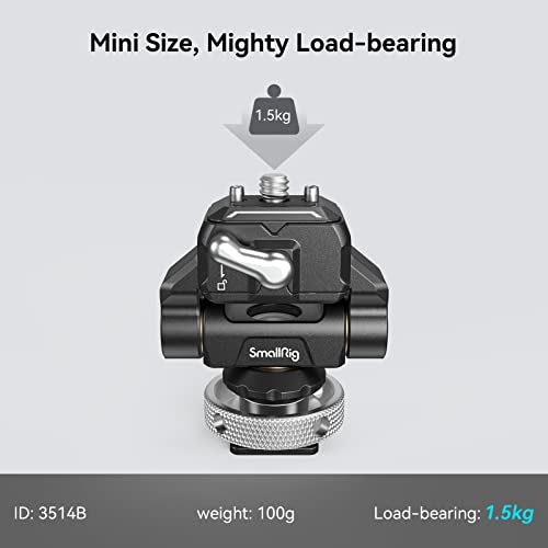 SmallRig Quick Release Camera Monitor Mount with Cold Shoe, Supports Swivel 360° and Tilt 170° Adjustable, Drop-in HawkLock Camera Hot Cold Shoe Monitor Holder for 5" & 7" Monitor - 3514C