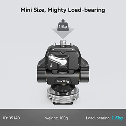 SmallRig Quick Release Camera Monitor Mount with Cold Shoe, Supports Swivel 360° and Tilt 170° Adjustable, Drop-in HawkLock Camera Hot Cold Shoe Monitor Holder for 5" & 7" Monitor - 3514C