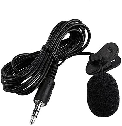 External Lavalier Microphone Wired 3.5mm Jack Hands Free Clip-on Lapel Mic for Podcast Recording Smartphone PC Laptop Durability