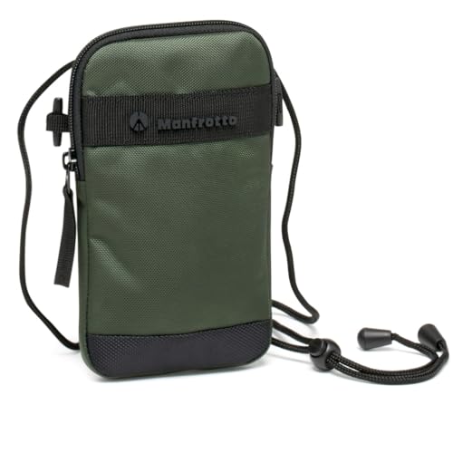 Manfrotto Street Pouch, Smartphone Shoulder Bag, Smartphone Accessories, Phone Case, with Shoulder Strap, for Smartphone with Screen up to 6.8 Inches, Colour Green - size: Small - Pouch