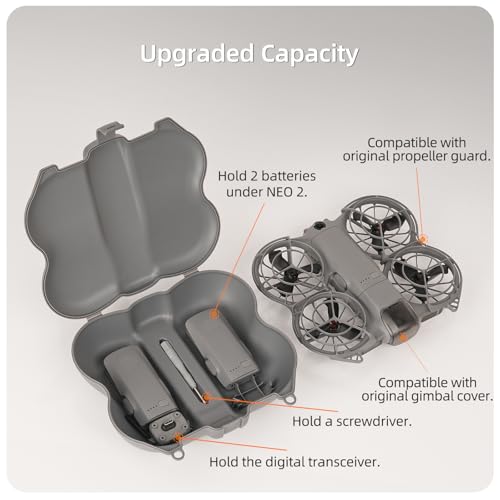 Case for DJI NEO 2, Protective Carrying Case Butterfly Compatible with 2 Batteries & Digital Transceiver Accessories for DJI NEO 2 (Orange)