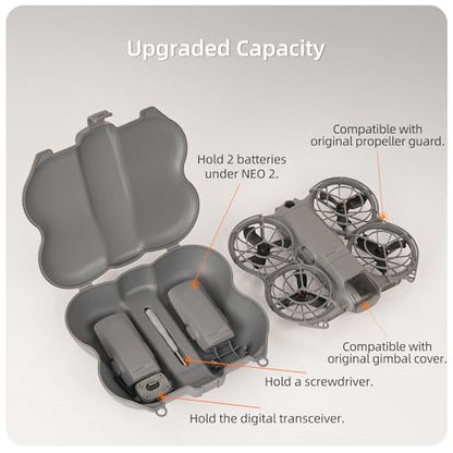 Case for DJI NEO 2, Protective Carrying Case Butterfly Compatible with 2 Batteries & Digital Transceiver Accessories for DJI NEO 2 (Orange)