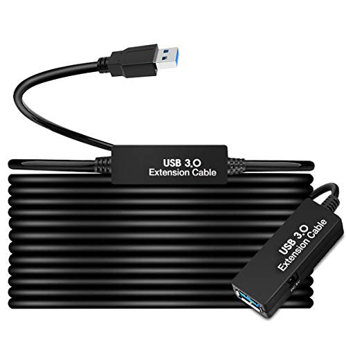 50FT USB 3.0 Extension Cable,Active Type A-Male to A-Female Extender Cord, 2 Signal Boosters,Compatible Oculus Quest 2/3 VR,Printer, Webcam,Xbox, PS4 and More, - size: 50FT Active
