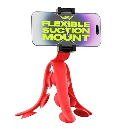 Tenikle PRO Volcano Red - Flexible Tentacle Tripod for Mobile Phone and Action Camera GoPro, Insta360, DJI Osmo, Bendable Suction Cup Camera Mount & Holder, iPhone & Android Compatible