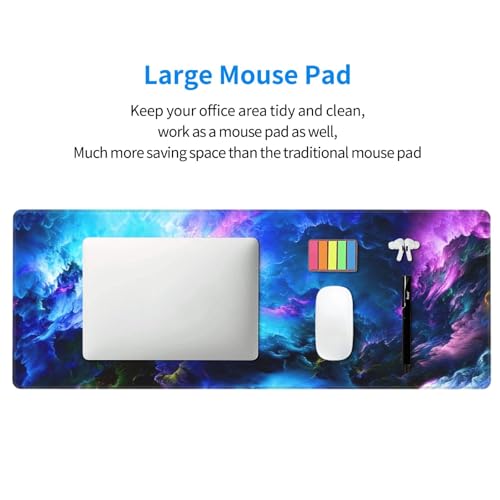 Large Gaming Mouse Pad, Non-Slip Stitched Waterproof XL Mouse Mat, 31.5 * 11.8 in (Dazzling Galaxy) - color: Dazzling Galaxy