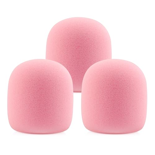 LEFXMOPHY SM58 Windscreen Pink Mic Cover Foam for Shure SM58 SM48 Vocal Microphone Pop Filter 3-pack Windsock - color: PINK