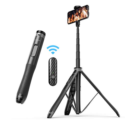 ATUMTEK 51" Selfie Stick Tripod, All in One Extendable Phone Tripod Stand with Bluetooth Remote 360° Rotation for iPhone and Android Phone Selfies, Video Recording, Vlogging, Live Streaming, Black - color: Black, size: 51 inches