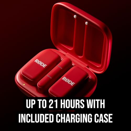 RØDE Wireless Micro - Compact Wireless Microphone, Two Mics with Charge Case for Smartphone Content Creation - USB-C, Red - color: USB-C Red