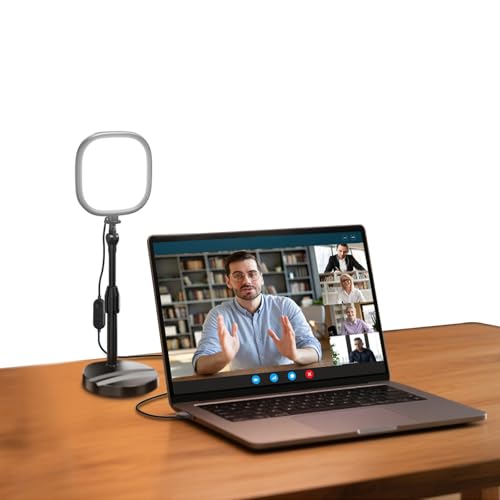 NEEWER Basics 5" Full Screen LED Ring Light with Stand for Desk Video Calls, CRI95, 10W Bi Color Edge Lit Zoom Conference Lighting for Computer Laptop Webcam Phone Streaming Recording, NL10