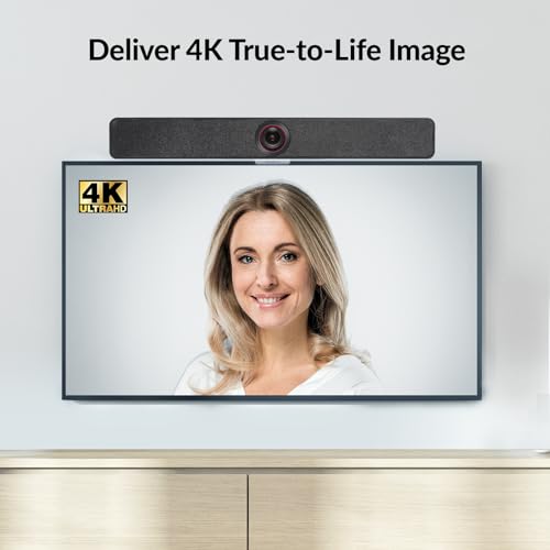 4K Conference Room Camera System with AI Auto Framing, Speaker & Presenter Tracking, Magnetic Privacy Cover, 120° Wide Angle, 5X Zoom, 4-Mic Array & Dual Speakers, USB for Teams, Zoom, Google Meet - size: 10